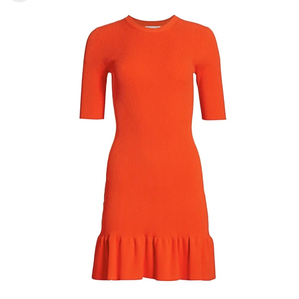 A.L.C. Orange Knit Fit & Flare Dress